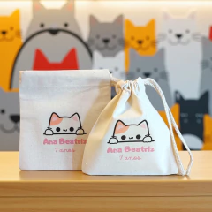Saco Cordão Gatos Divertidos - Lembrancinha Personalizada na internet