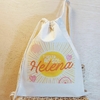 Saco Mochila Sol Corações - Lembrancinha de Aniversário - Algodão Cru - Personalizada - comprar online