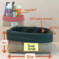 Cesta Safari Fofucho - Juta e Tecido - Tag Personalizada - Lembrancinha de Aniversário - loja online