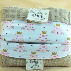 Cesta Pet - Gatinha - Casa de Gatos - Lugar Feliz - Cesta de Presentes - Tag Personalizada - Juta & Tecido