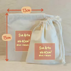 Saquinho Cordão Casamento - Monograma Letras Coladinhas - Estampa Padrão Personalizada - Algodão Cru - Lembrancinha na internet