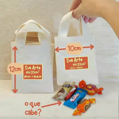 Sacolinha Minibag Metoo Doll - Bonecas Variadas - Personalizada - Estampa Padrão - Algodão Cru - Lembrancinha de Aniversário - comprar online