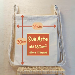 Saco Mochila Sol e Praia - Lembrancinha de Aniversário - Algodão Cru - Personalizada na internet