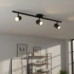 Aplique Sistema 3l Negro Spot Para Dicroled Pared O Techo Negro