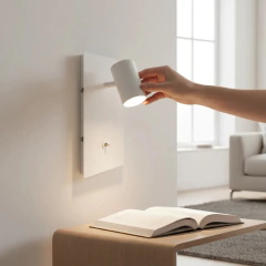 Aplique Moderno X2 Unidades Spot Dicro Blanco Negro Con Interruptor - Onda Luz Iluminación