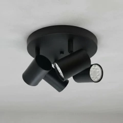 Base Circular 4l Spots Dicroled Negro/Blanco apto Ventilador