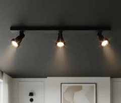 Base 3l Spots Negro Industrial Para Dicroled Largo 80cm en internet