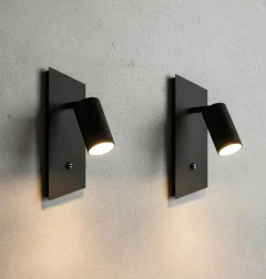 Aplique Moderno X2 Spot Aluminio Dicro Negro Blanco Con Interruptor