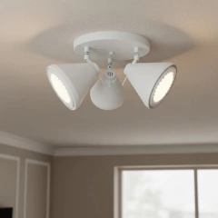 Base Circular 3l Spots Ar111 Industrial Negro/Blanco Apto Ventilador