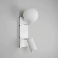 Aplique Moderno Globo + Spot Aluminio Lectura Con doble Interr