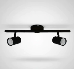 Aplique 2l Negro/Blanco Apto Baño Para Dicroled Pared O Techo