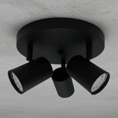 Base Circular 3l Spots Dicroled Negro/Blanco/Gris (apto Ventilador)