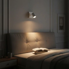 Aplique 1l Dicroled Spot Negro/Blanco Cabecera Cama Lectura - Onda Luz Iluminación