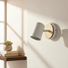 Aplique 1l Dicroled Spot Blanco Negro Madera Cabecera Cama Lectura - Onda Luz Iluminación