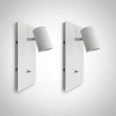 Aplique Moderno X2 Unidades Spot Dicro Blanco Negro Con Interruptor - comprar online