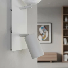 Aplique Moderno Globo + Spot Aluminio Lectura Con doble Interr en internet