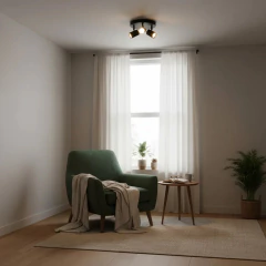 Base Circular 3l Spots Dicroled Negro/Blanco/Gris (apto Ventilador) - Onda Luz Iluminación
