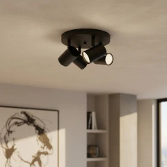 Base Circular 4l Spots Dicroled Negro/Blanco apto Ventilador en internet