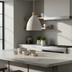 Colgante Nórdico Blanco/Negro Con Detalle En Madera Cocina Barra - tienda online