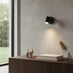 Aplique 1l Dicroled Spot Orientable Negro/Blanco Cabecera - Onda Luz Iluminación