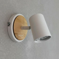 Aplique 1l Dicroled Spot Blanco Negro Madera Cabecera Cama Lectura - comprar online