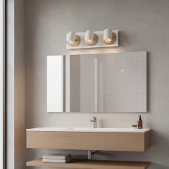Aplique 3l Dicroled Spot Negro / Blanco Con Madera Apto Pared O Techo - tienda online