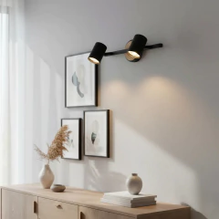 Aplique 2l Negro/Blanco Con Detalle Madera Apto Baño Para Dicroled en internet