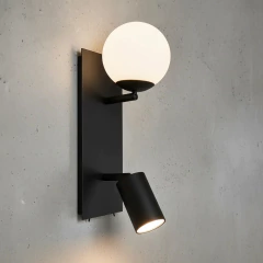 Aplique Moderno Globo + Spot Aluminio Lectura Con doble Interr - comprar online