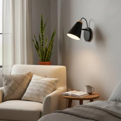 Aplique Estilo Nórdico X2 Unidades Blanco/Negro Con Detalle Madera - Onda Luz Iluminación