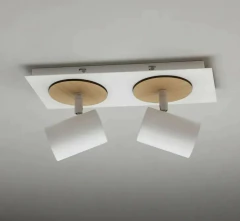Aplique 2l Dicroled Spot Negro Blanco Con Madera Apto Pared O Techo - comprar online