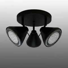 Base Circular 3l Spots Ar111 Industrial Negro/Blanco Apto Ventilador - comprar online