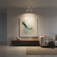 Aplique 2l Dicroled Spot Negro Blanco Con Madera Apto Pared O Techo - Onda Luz Iluminación