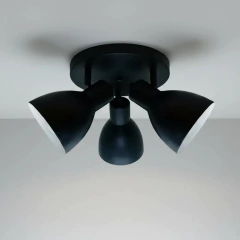 Base Circular 3l Spots E27 Industrial Negro Apto Ventilador Negro Texturado - comprar online