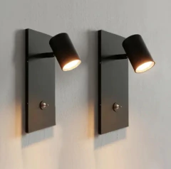 Aplique Moderno X2 Unidades Spot Dicro Blanco Negro Con Interruptor