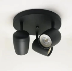 Base Circular Plafón 3l Spot Aluminio Negro/Blanco Apto Ventilador en internet