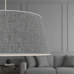 Colgante 2 Luces Cónico Entramado Beige/Gris Con Tapa Dormitorio - tienda online
