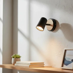 Aplique 1l Dicroled Spot Blanco Negro Madera Cabecera Cama Lectura en internet