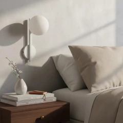 Aplique 1l Globo Cabecera Cama Con Interruptor X2 Unidades - Onda Luz Iluminación
