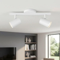 Aplique 2l Negro/Blanco Apto Baño Para Dicroled Pared O Techo - Onda Luz Iluminación