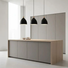 Imagen de Colgante Nórdico Blanco/Negro Con Detalle En Madera Cocina Barra