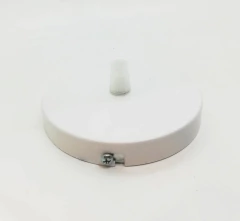 Colgante Campana Diam. 45cm Blanco Int Blanco Detalle Madera - Onda Luz Iluminación