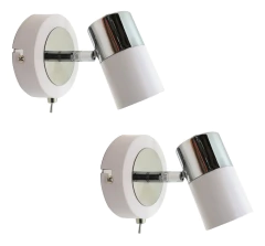 Aplique 1l Spot Dicroled Negro/Blanco con cromo x 2 Unidades - comprar online