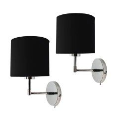 Combo Colgante 2l Negro/Blanco + 2 Apliques Cromo Negro/Blanco Con interruptor - tienda online