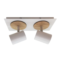 Aplique 2l Dicroled Spot Negro Blanco Con Madera Apto Pared O Techo en internet