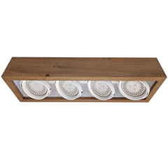 Cardanico Lineal 4luces Ar111 Madera Maciza Nórdico Blanco - comprar online