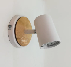 Pack x2 Aplique 1l Dicroled Spot Blanco Negro Madera Cabecera Cama Lectura - Onda Luz Iluminación