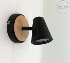 Combo Habitación Plafón Negro/Blanco + 2 Apliques Negro/Blanco Madera Cono en internet