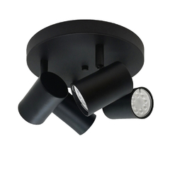 Base Circular 4l Spots Dicroled Negro apto Ventilador - comprar online