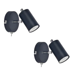 Aplique 1l Spot Dicroled Negro/Blanco con detalle cromado x 2 Unidades - comprar online