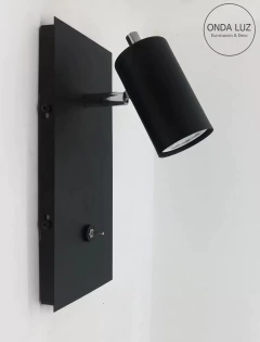 Aplique X2 Spot Dicro Negro Con Detalle Cromo Con Interruptor - Onda Luz Iluminación